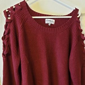 Laced sleeve sweater